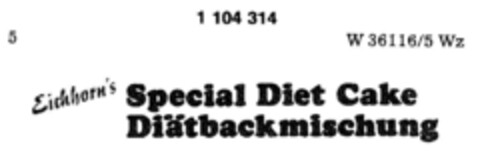 Eichhorn`s Special Diet Cake Diätbackmischung Logo (DPMA, 29.04.1986)