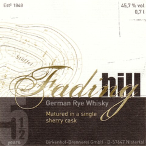 Fading hill German Rye Whisky Logo (DPMA, 02.04.2009)