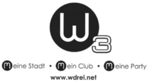 w3 meine Stadt · mein Club · meine Party www.wdrei.net Logo (DPMA, 04.09.2009)