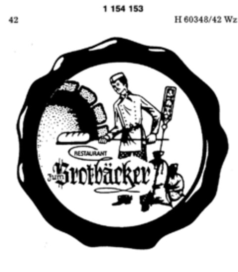 Zum Brotbäcker RESTAURANT Logo (DPMA, 07.10.1988)