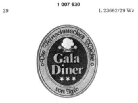 Die Feinschmecker Küche Gala Diner von Iglo Logo (DPMA, 13.09.1979)