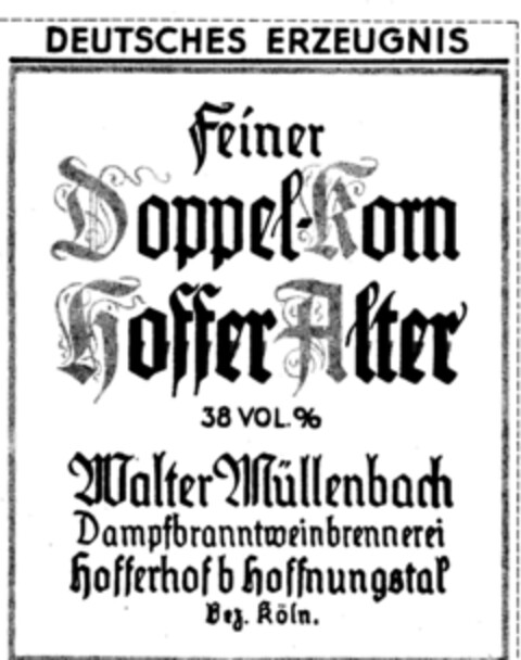 feiner Doppel-Korn hoffer Alter Logo (DPMA, 27.04.1961)