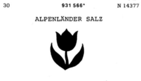 ALPENLÄNDER SALZ Logo (DPMA, 02/05/1975)