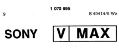 SONY V MAX Logo (DPMA, 15.05.1984)