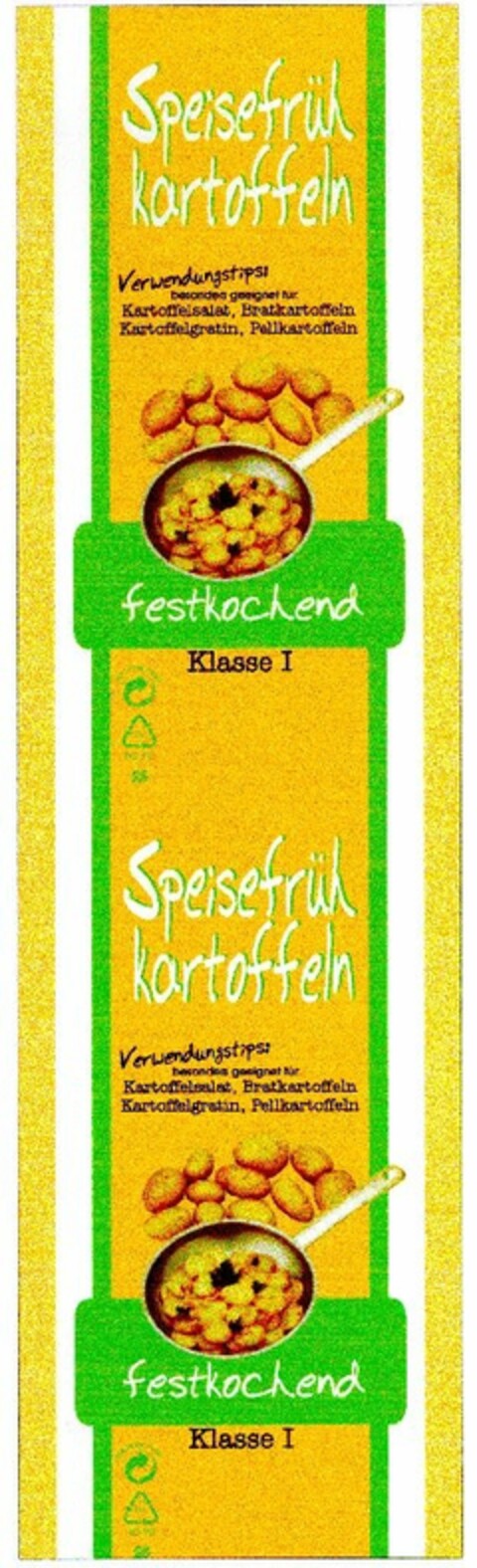 Speisefrühkartoffeln festkochend Logo (DPMA, 10.06.2000)