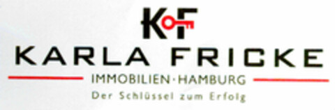 KF KARLA FRICKE IMMOBILIEN·HAMBURG Der Schlüssel zum Erfolg Logo (DPMA, 30.08.2000)