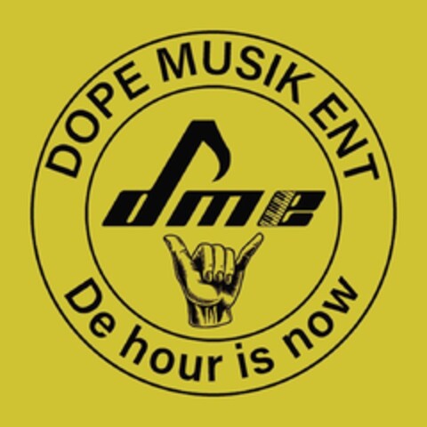 dme DOPE MUSIK ENT De hour is now Logo (DPMA, 03.11.2023)