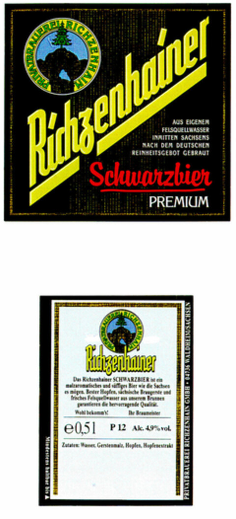 Richzenhainer Schwarzbier Logo (DPMA, 08/16/1996)