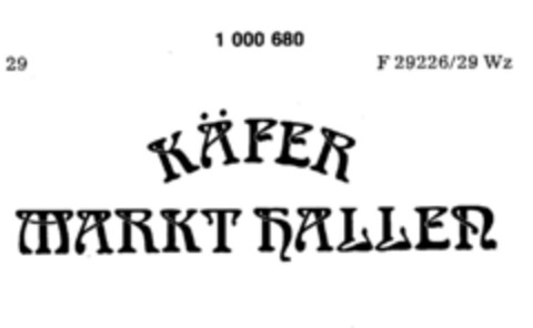 KAEFER MARKT HALLEN Logo (DPMA, 20.08.1979)