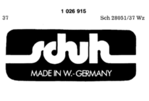 schuh MADE IN W.-GERMANY Logo (DPMA, 21.07.1979)