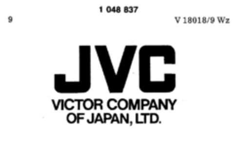 JVC VICTOR COMPANY OF JAPAN, LTD Logo (DPMA, 09.06.1982)