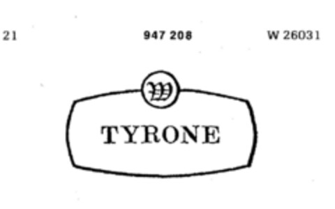 TYRONE W Logo (DPMA, 12.12.1974)