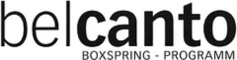 belcanto BOXSPRING - PROGRAMM Logo (DPMA, 09.04.2014)