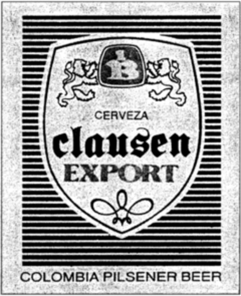 CERVEZA CLAUSEN EXPORT COLOMBIA PILSENER BEER Logo (DPMA, 12/16/1992)