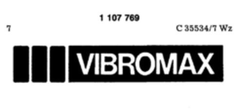 VIBROMAX Logo (DPMA, 13.09.1986)