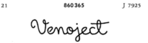 Venoject Logo (DPMA, 07/25/1968)