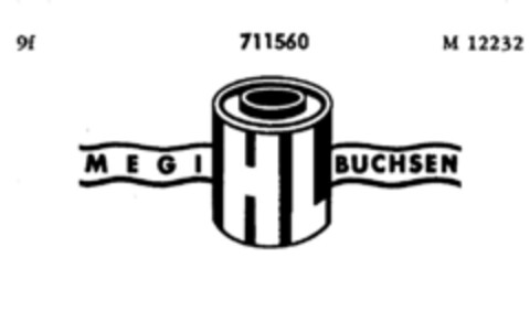 MEGI BUCHSEN HL Logo (DPMA, 04/12/1957)
