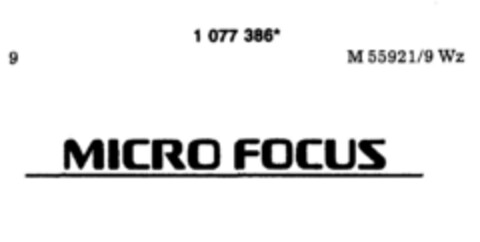 MICRO FOCUS Logo (DPMA, 01/05/1985)