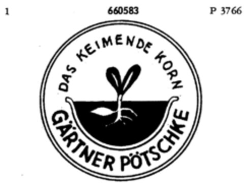 DAS KEIMENDE KORN GÄRTNER PÖTSCHKE Logo (DPMA, 10/16/1953)