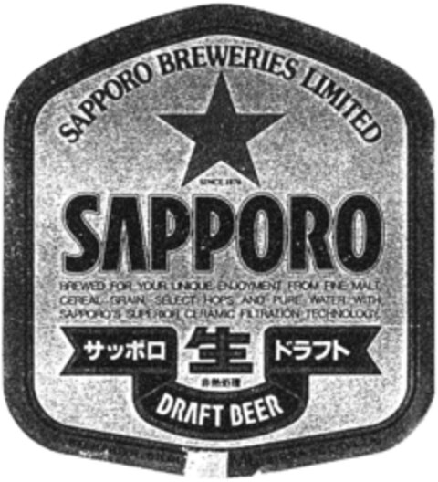 SAPPORO BREWERIES LI Logo (DPMA, 12.06.1989)