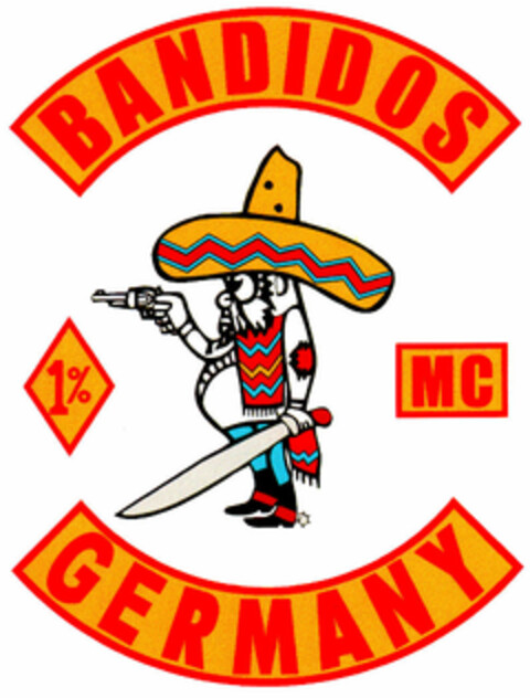 BANDIDOS 1% MC GERMANY Logo (DPMA, 18.04.2001)