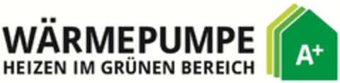 WÄRMEPUMPE HEIZEN IM GRÜNEN BEREICH A+ Logo (DPMA, 10.02.2015)