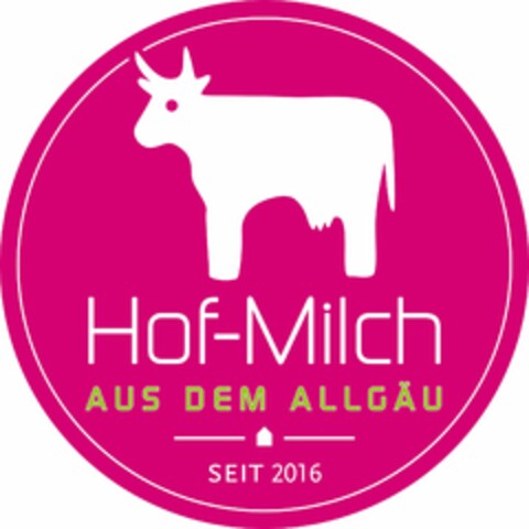 Hof-Milch AUS DEM ALLGÄU SEIT 2016 Logo (DPMA, 04.06.2019)