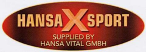 HANSA X SPORT SUPPLIED BY HANSA VITAL GMBH Logo (DPMA, 15.11.2002)