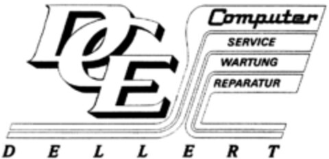 DCE DELLERT COMPUTER SERVICE WARTUNG REPARATUR Logo (DPMA, 20.04.1990)