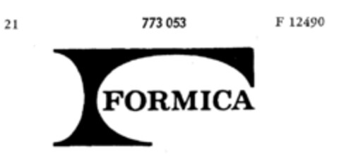 F FORMICA Logo (DPMA, 22.02.1962)