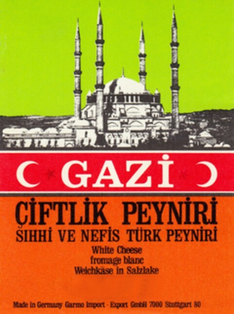 GAZI CIFTLIK PEYNIRI Logo (DPMA, 07.11.1980)