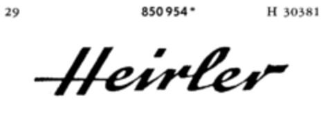 Heirler Logo (DPMA, 09/23/1967)