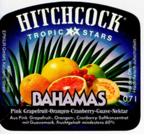 HITCHCOCK TROPIC STARS  BAHAMAS Logo (DPMA, 23.12.1986)