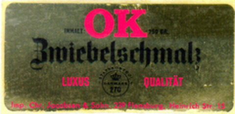 OK Zwiebelschmalz LUXUS QUALITÄT Logo (DPMA, 28.03.1967)