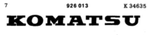 KOMATSU Logo (DPMA, 08.06.1973)