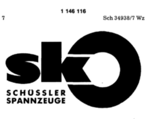 sk SCHÜSSLER SPANNZEUGE Logo (DPMA, 14.12.1988)