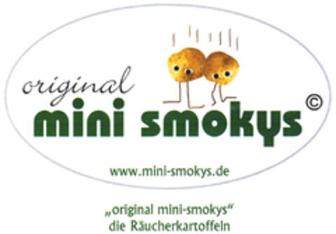 original mini smokys www.mini-smokys.de "original mini-smokys" die Räucherkartoffeln Logo (DPMA, 26.09.2009)