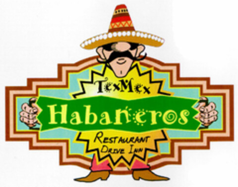 Habaneros TexMex RESTAURANT DRIVE INN Logo (DPMA, 01/16/1998)