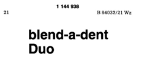 blend-a-dent Duo Logo (DPMA, 08.03.1988)