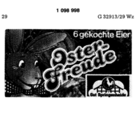 Oster-Freude 6 gekochte Eier Logo (DPMA, 01/15/1986)