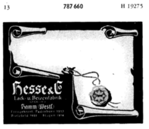 Hesse & Co Lack u. Beizenfabrik Logo (DPMA, 01/26/1961)