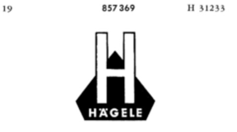 H HÄGELE Logo (DPMA, 14.03.1968)