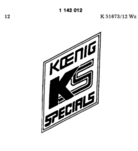 KOENIG KS SPECIALS Logo (DPMA, 08.09.1987)