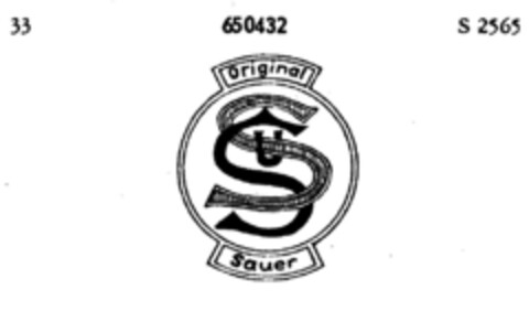 Original SUS Sauer Logo (DPMA, 25.06.1952)