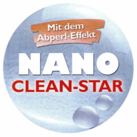 NANO CLEAN-STAR Mit dem Abperl-Effekt Logo (DPMA, 03/11/2005)