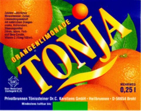 TONjA Logo (DPMA, 29.10.1997)