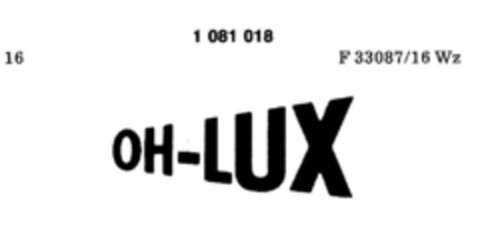 OH-LUX Logo (DPMA, 20.10.1984)