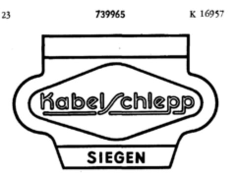 Kabelschlepp SIEGEN Logo (DPMA, 12/08/1959)