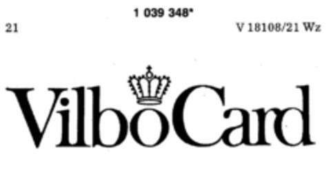 Vilbo Card Logo (DPMA, 19.08.1982)