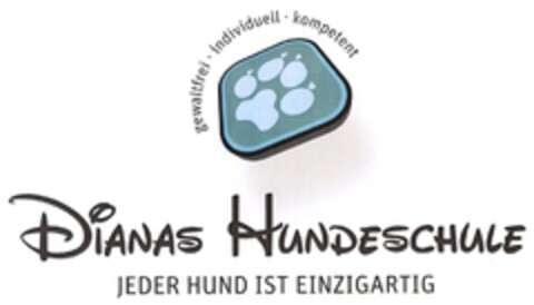 DiANAS HUNDESCHULE JEDER HUND IST EINZIGARTIG Logo (DPMA, 13.07.2011)